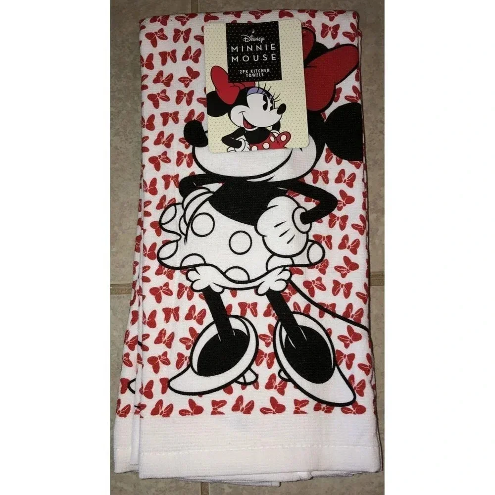 NWT 2 Pack Kitchen Towels Disney Minnie Mouse 16” X 26”‎
